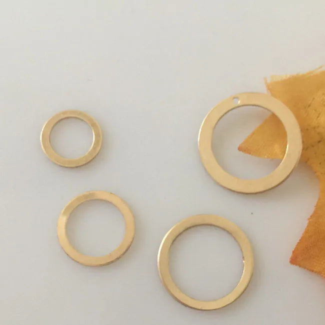 Hollow Flat Ring Connector Pendant 14K Gold Filled Round Ring Charms for Necklace Bracelet DIY Jewelry Making