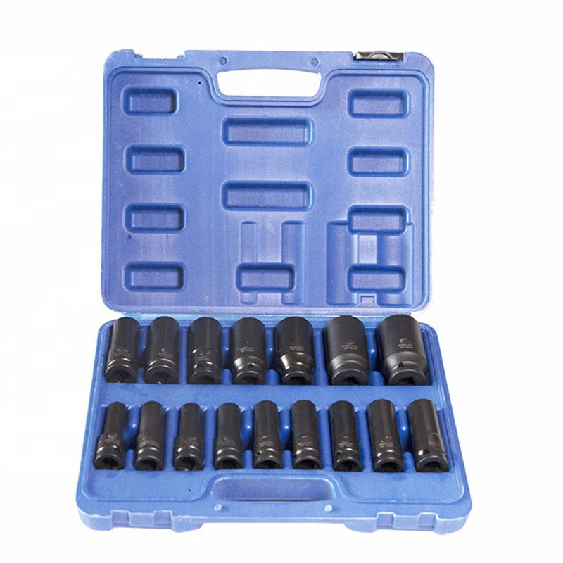 Manufacturer Low Price 16pcs Deep Impact Professional Socket Set Tool Set 1/2 Drive Impact Deep Socket Set