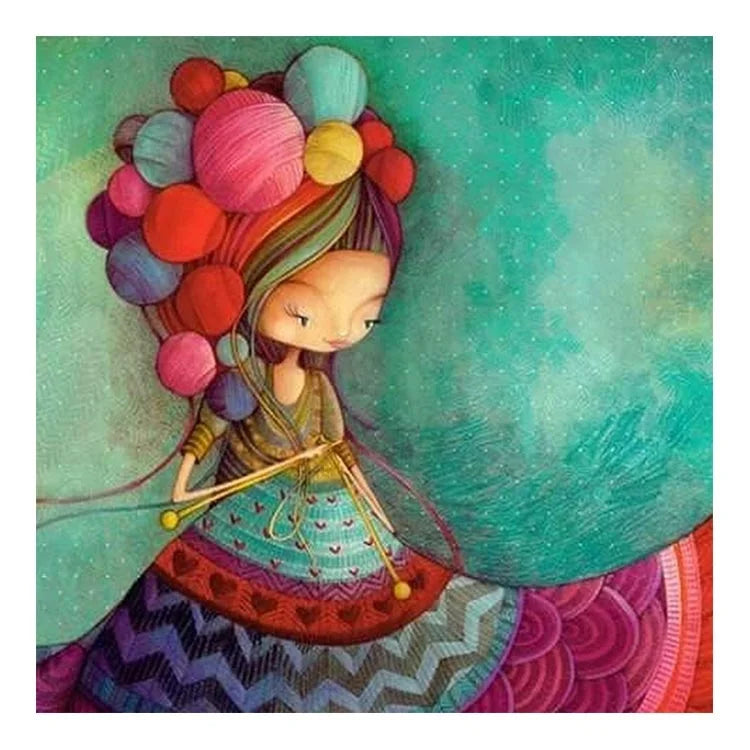 Ever Moment DIY Diamond Painting Weaving Girl Full Square Drills Home Decoration ASF1147