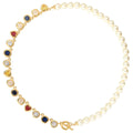 Original Design Trendy Colorful Beads Bright White Pearl 18K Gold Plated Charm Necklace for Women Customized