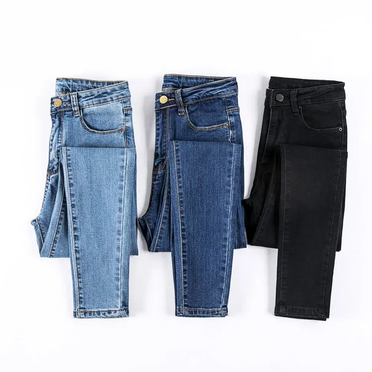 Wholesale High Waist Jeans Slim Pencil Stretch Jeans for Women Skinny Women Denim Jeans