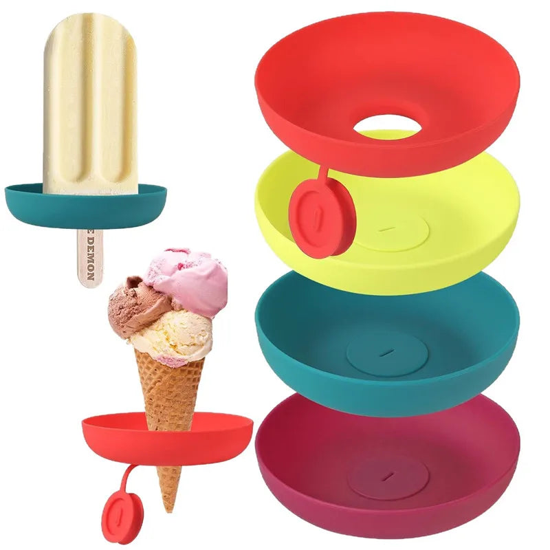 Reusable Silicone Ice Cream Holder Drip Free Silicone Popsicle Holder for Kids