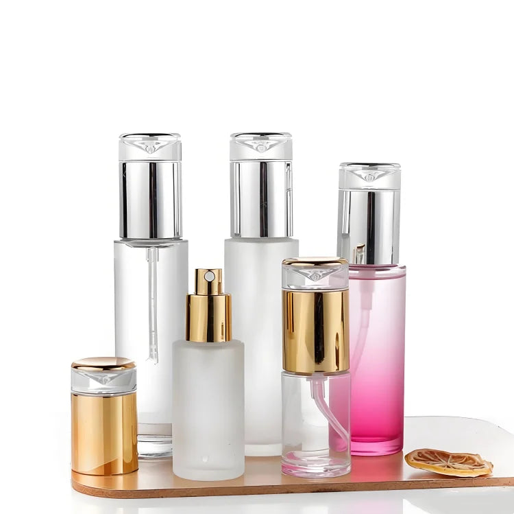 WOGU Skincare Lotion Serum Pump Bottle 50ml 100ml Facial Care Cosmetic Packaging Cream Jar Oils Glass Bottles