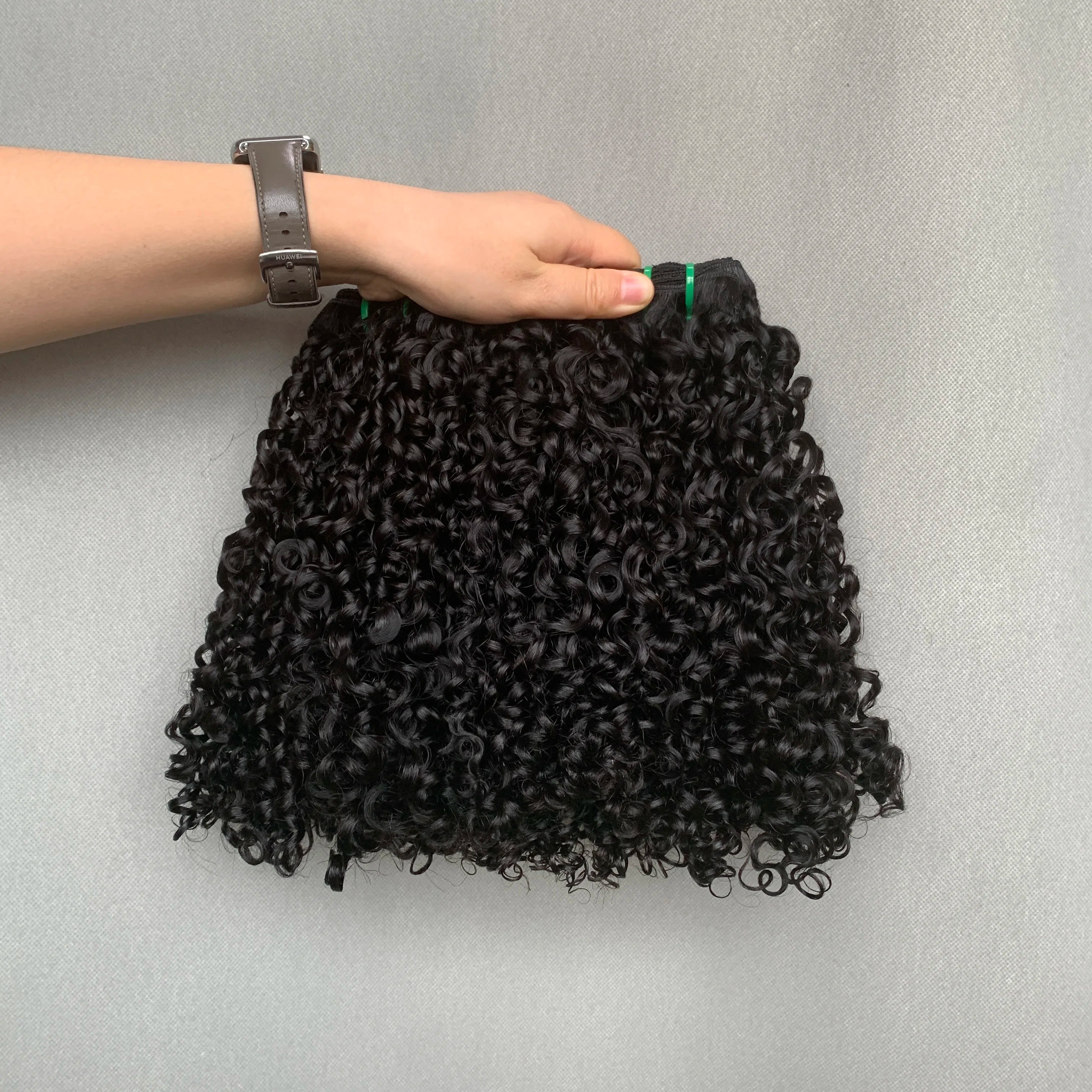 SDD High End Fumi Hair Super Double Drawn Virgin Cuticle Aligned Brazilian Hair Bundles Funmi Pixie Curl Natural Color