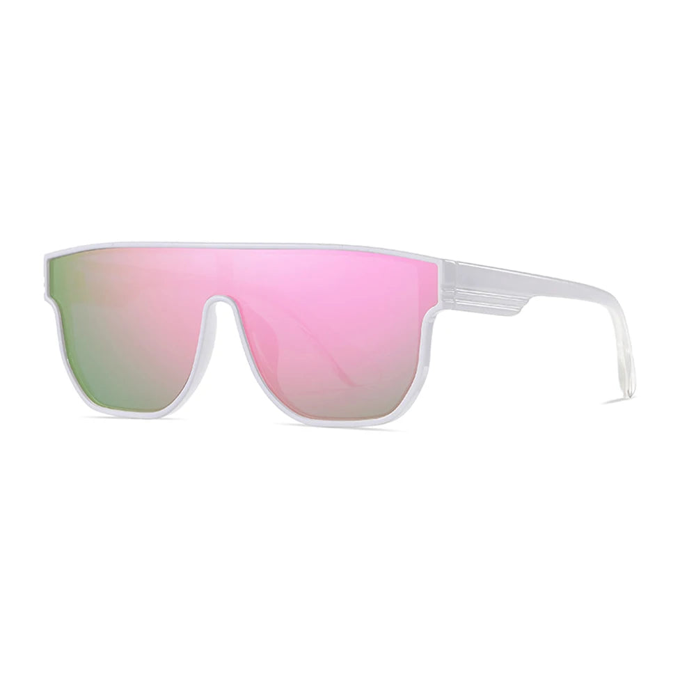 Sparloo 10729 TR90 Frame Single Lens Flat Top Retro Oversize Unisex Polarized UV400 Sunglasses