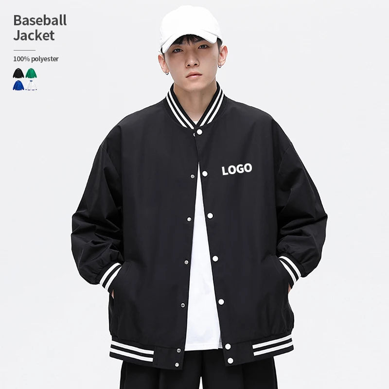 Wholesale Custom logo Fashion Windproof Baseball Varsity Jacket Men