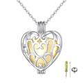 Cremation Jewelry 925 Sterling Silver Plated Hollow Out Heart Urn Pendant Necklace for Ashes