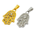 In Stocks Gold Pendant Stainless Steel Praying Hand Charm Necklace Jewelry Accessories Dainty Hamsa Hand Pendant