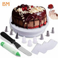Kitchen Cake Decorating Tool New Stainless Steel Icing Piping Nozzles Tips with Turntable Christmas Gift