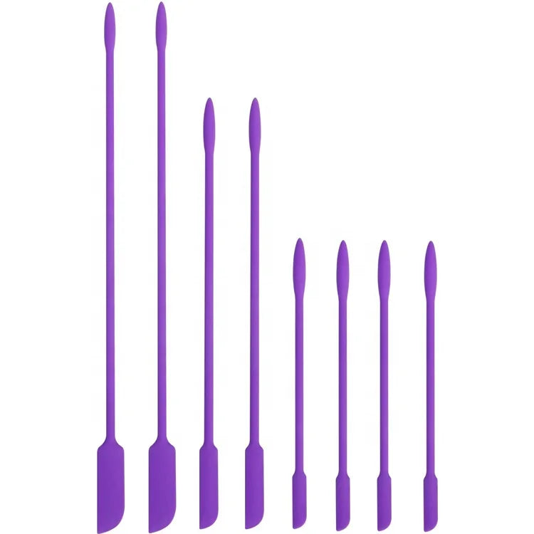 In Stock Thin Jar Spatula Food Scraper Purple Different Size Cosmetic Lotion Scoop Mini Silicone Makeup Spatula