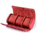 Lady Handmade Genuine Leather Watch Roll Case Custom Logo Luxury Travel Portable Storage Box Packaging Organizer Velvet Lining