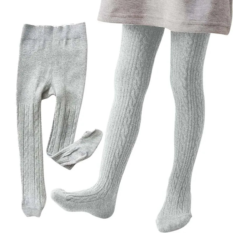 Spring Autumn 0-10 Years Knit Combed Cotton Kids Baby Girls Tights SZSO-011