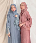 Traditional Floral Lace Rhinestone Niqab Khimar Limanying Burqa Beading Long Sleeves Pleated Allium Islamic Muslim Abaya Hijab