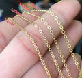 14K Gold Filled 1.2MM 1.37MM 1.65MM 1.76MM Flat O-chain Basic Dainty Cable Chain for DIY Permanent Jewelry Making Accessories