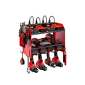 Heavy-Duty Metal Garage Drill Bit Power Tool Organizer 4 Drill Storage Shelf Hooks Three-Layer Multifunction Powder Coated Wall
