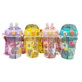 Fancy Dual Straw Plastic Double Drink Cup Cute Straw Cup Drink for Kids for Back to School