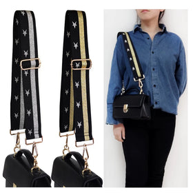 Meetee B-S255 5cm Adjustable Handbag Accessories Stripe Long Star Webbing Bag Shoulder Strap