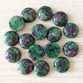 Huiying Natural Stone Designer Gemstone 18Mm Ruby in Zoisite Cabochons Wholesale Lot for Pendant Jewelry Making Supply Crafts