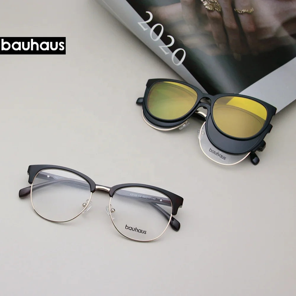X3189 New Design Factory Direct Metal Ultem Eyeglasses Magnetic Sunglasses Clip on