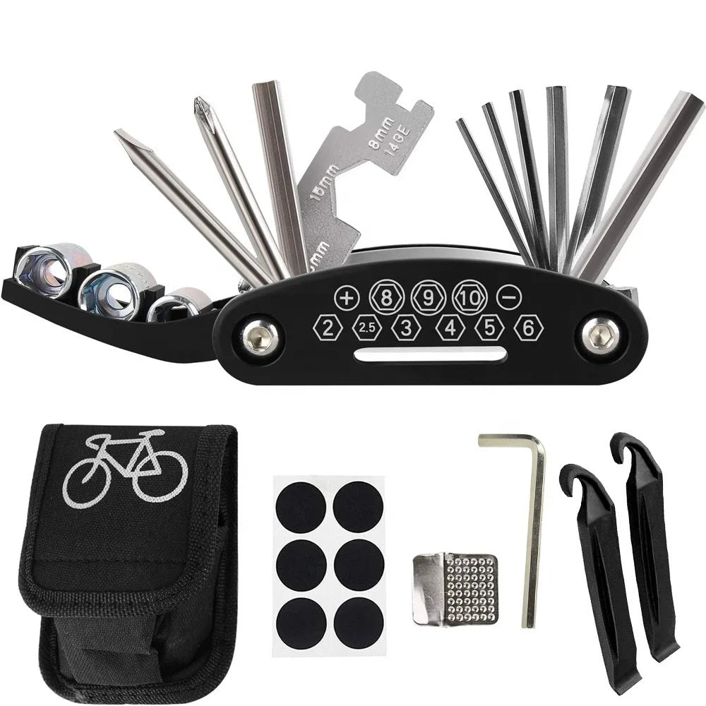 IRONDONKEY Bicycle Repair Tool Kits Cycling Equipment Tire Repair Tool Set Essential Bike Maintenance Tools