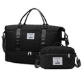 2024 New Large Capacity Travel Weekend Bag Set 2 Pieces Oxford Wet Pocket Zipper Closure Duffel Bag Shoe Compartment Small Tote
