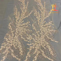 Factory Price Chemical Polyester Mesh Eco-Friendly Luxury Pearl White Heavy Beaded Fancy Embroidery Wedding Lace XM-BF0579