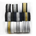 Stock Lurex Strip Knitted Nylon Polyester Non-stretch  Webbing Tape