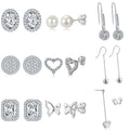Wholesale Trendy Charm Pave Halo CZ Stud Earrings Women' s 925 Sterling Silver Cubic Zirconia Fine Jewelry Earrings