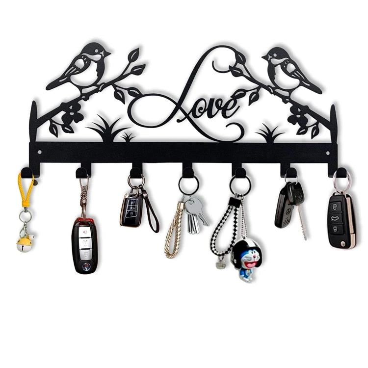 Custom Laser Cutting Design Keychain Wall Mounted Metal Hanger Wall Hook for Keys
