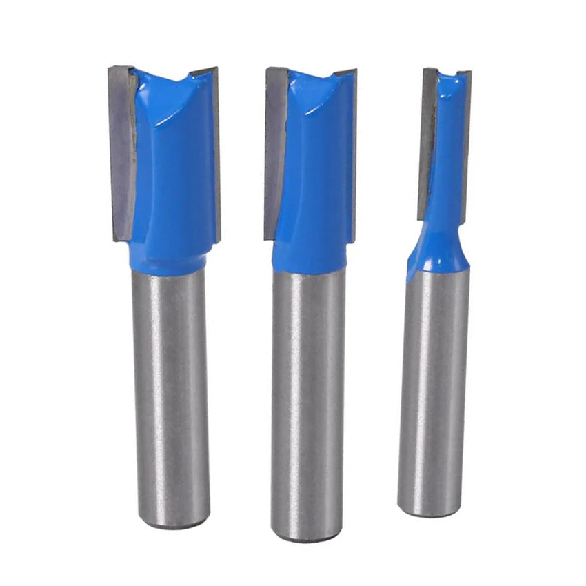 8mm Shank Carbide Tooth Carpentry Straight Router Bits Woodworking Milling Cutter with Blue Color Custom Service