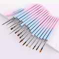 Kolinsky Hair Nail Art Stripes Lines DIY Acrylic UV Gel Drawing Pen Dotting Tools for Manicure Flower Design Manicure Nail