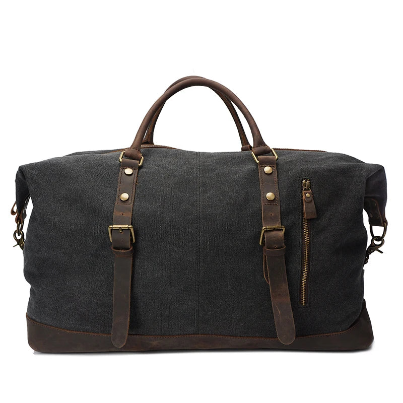 OEM Logo Vintage Carry on Large Camping Sport Gym Overnight Weekender Travel Duffel Bag Canvas Duffle Bag for Men