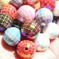 16mm  UV Plated Disco Ball Earth Beads DIY Mobile Phone Chain Acrylic Faceted Bead Disco Bubble Gum Beads