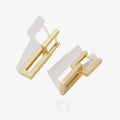 2022 New Design Trendy 18k Gold Plated Square 925 Silver Jewelry Double Rectangle Large Huggie Hoop Women Statement  Earrings