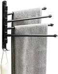 Four Bar Wall Mounted Towel Hanger Bar Space Saving Bathroom Towel Rack Aluminum Towel Holder for Indoor Outdoor