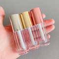 LZ Pack 100pcs Wholesale Empty Metallic Gold Silver Rose Gold Lipgloss Tubes Custom Logo Big Brush Lip Gloss Tube With Big Wand