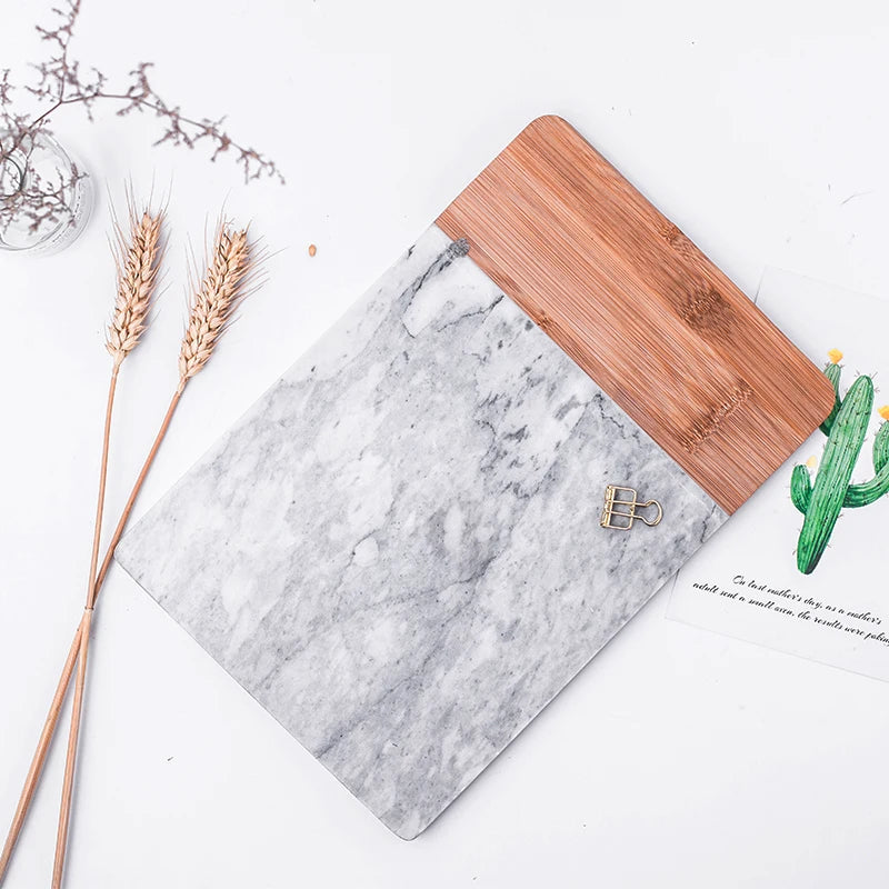 Custom Luxury Marble Serving Tray Cheese Pizza Dough Wood Nordic Style Decorative Rectangle Cake Tray Cutting Board With Handle