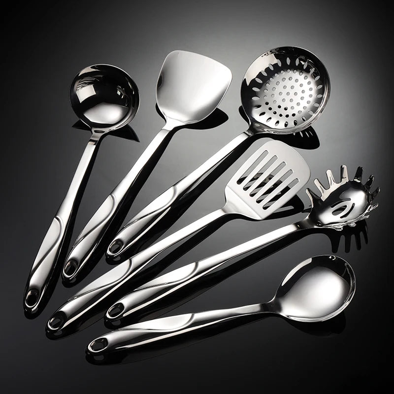 Metal Kitchen Products Ladle Spatula Kitchen Gadgets Kitchen Accessories Set Stainless Steel Cookware