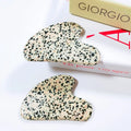 Huiying Hot Sell Dalmatian Jasper Gua Sha Scraping Massage Tool Heart Shape Crystal Board
