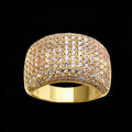 Full CZ Paved Dome Design Fashion-Forward 925 Sterling Silver Ring for Trendy Outfits