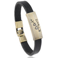 Fashion Simple Genuine Leather Bangle love Vintage Leather Easy Hook Cuff Bracelets for Men Women