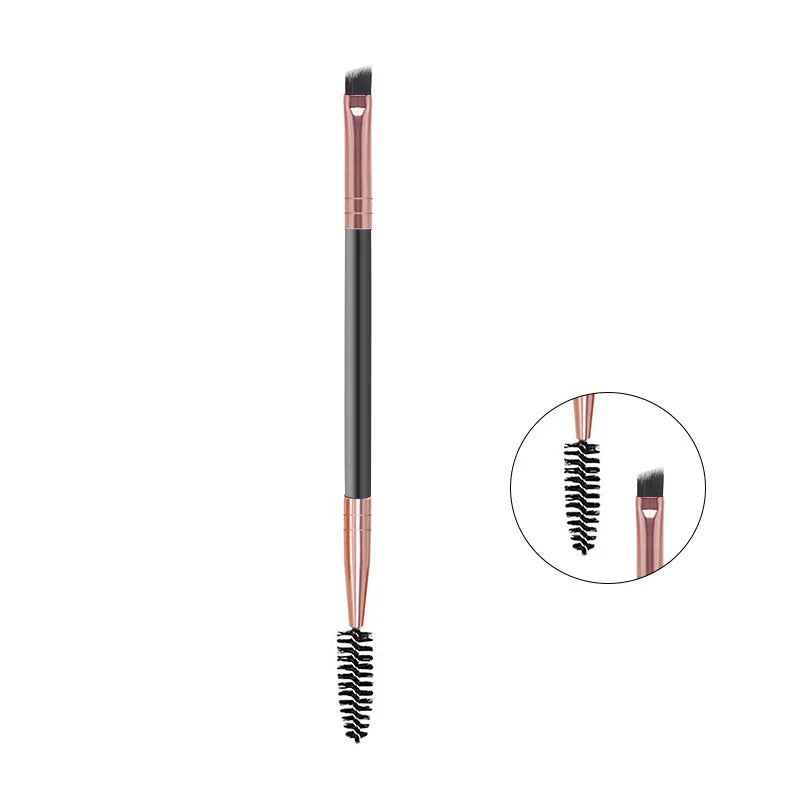 2025 New Professional Hot Sell Fashion Women Dual Ended Double Head Cosmetic Brush Angled Eyebrow Make Eyelash Spoolie Brush