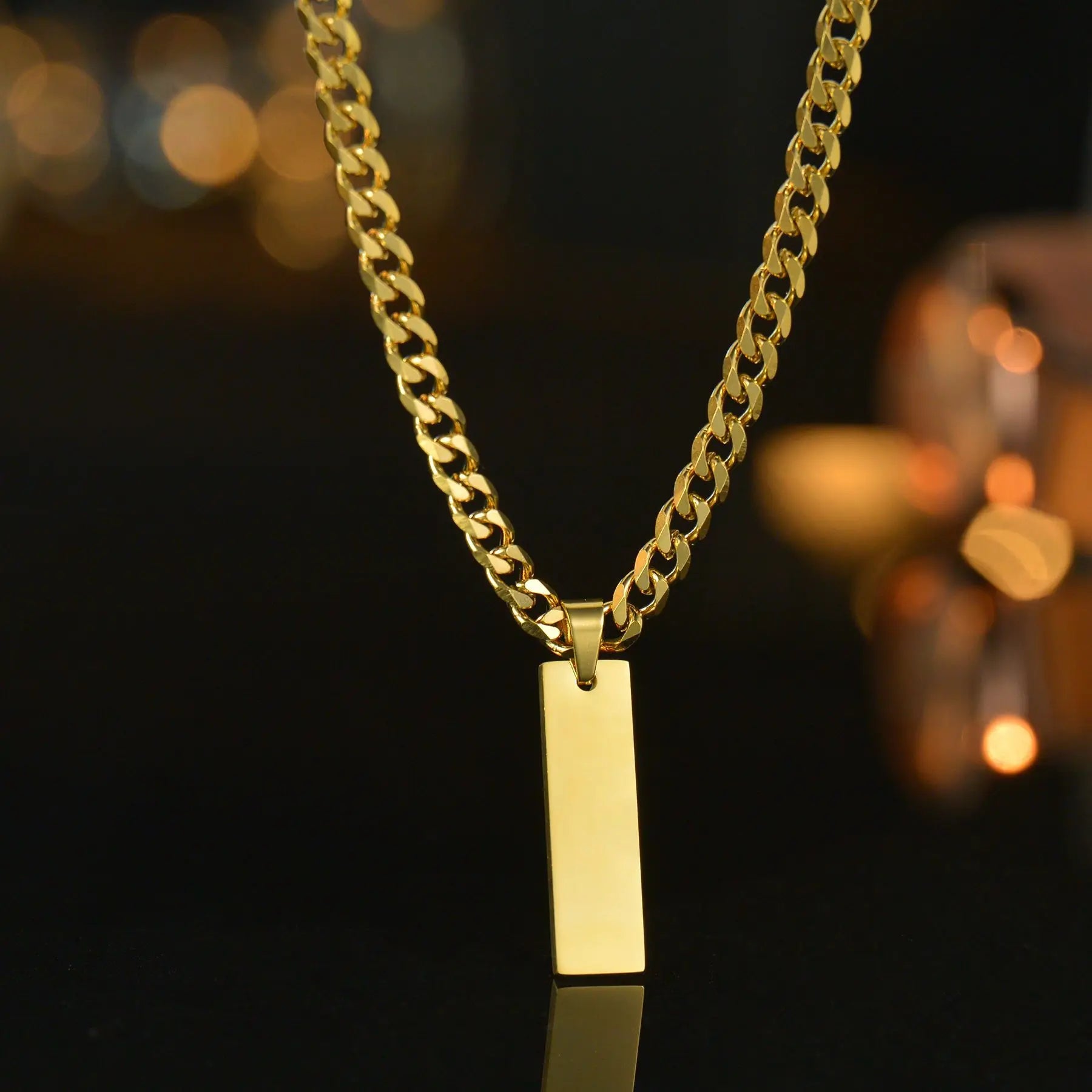 New Message Tarot Necklace Custom 18K Gold Plated Stainless Steel Jewelry Tarnish Free Square Square Geometric Pendant Necklace