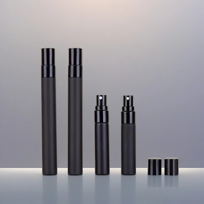 Empty Small 5ml 10ml Matte Black Portable Mini Arabic Atomizer Empty Travel Spray Perfume Glass Bottle and Box