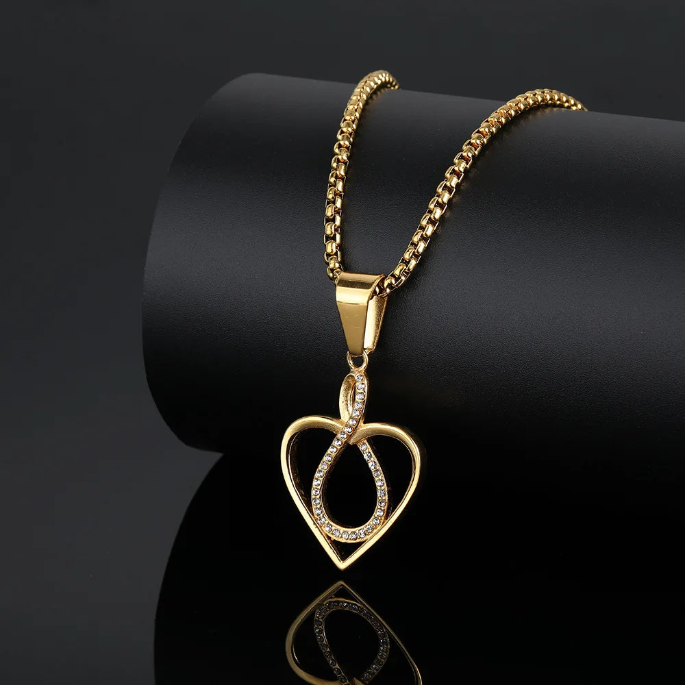 DTINA Queen Elizabeth Jewelry Set Saudi Gold Design Heart Earrings Necklace Alloy Zircon Wedding Party Bezel Setting Gold Plated