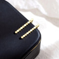 Fashion Jewelry 925 Sterling Silver Polygon Shape Stick Diamond Zircon Gold Plated Stud Earrings for Women