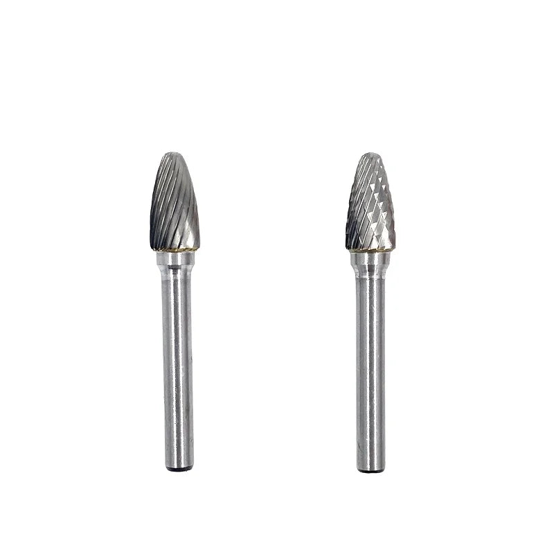 Metal Polish Burr Tree Shaped Radius End Double Cut Carbide Burr 6mm Shank Single Cut Diamond Burr