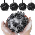 4pcs Per Bag  Black OEM Professional Mesh Puff Shower Sponge Bath Ball with Sponge