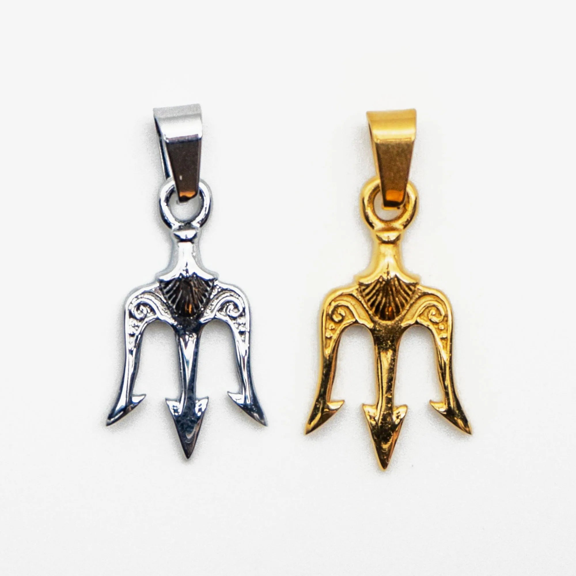 Mythology Medusa Poseidon Trident Charm Stainless Steel Ancient Greek Amulet Neptune Pendant Men 18k Gold Trident Pendant