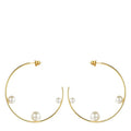 Geometric Pearl Line Hoop Earrings Gold Color Stainless Steel Circle Earrings for Women Earings Wholesale EEF1014